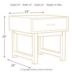 Ashley Furniture Mondoro - Grayish Brown - Square End Table Tables