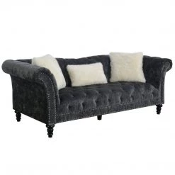 Emerald Home Sofas Hutton II Tufted Sofa, Gray