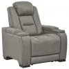 Ashley Furniture The Man-den - Gray - Pwr Recliner/adj Headrest