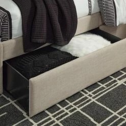 Signature Design By Ashley® Gladdinson - Gray - Queen Upholstered Bed With 4 Storage Drawers Beds 13 Signature Design By Ashley® Gladdinson - Gray - Queen Upholstered Bed With 4 Storage Drawers Beds