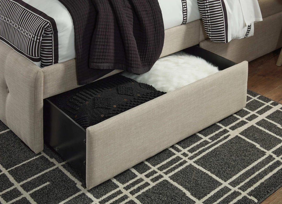 Signature Design By Ashley® Gladdinson - Gray - Queen Upholstered Bed With 4 Storage Drawers Beds 5 Signature Design By Ashley® Gladdinson - Gray - Queen Upholstered Bed With 4 Storage Drawers Beds