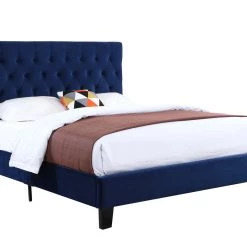 Emerald Home Navy Upholstered Bed, Full Beds