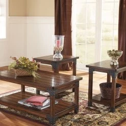 Ashley Furniture Murphy - Medium Brown - Occasional Table Set (3/cn)