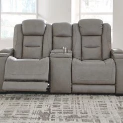 Ashley Furniture Loveseats The Man-den - Gray - Pwr Rec Loveseat/con/adj Hdrst 13 Ashley Furniture Loveseats The Man-den - Gray - Pwr Rec Loveseat/con/adj Hdrst