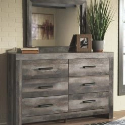 Signature Design By Ashley® Bedroom Sets Wynnlow - Gray - Dresser, Mirror, Panel Bed