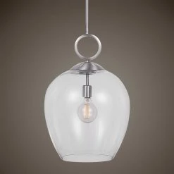 Uttermost Calix Nickel 1 Light Glass Pendant 10 Uttermost Calix Nickel 1 Light Glass Pendant