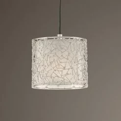 Uttermost Brandon Silver 1 Light Mini Drum Pendant 9 Uttermost Brandon Silver 1 Light Mini Drum Pendant