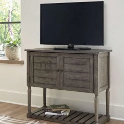 Ashley Furniture Lennick - Antique Gray - Accent Cabinet Cabinets