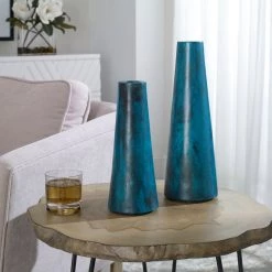 Uttermost Mambo Blue Vases, S/2 Table Decor