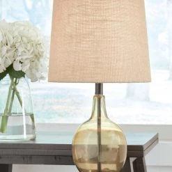 Ashley Furniture Accessories Arlomore - Amber - Glass Table Lamp (1/cn)