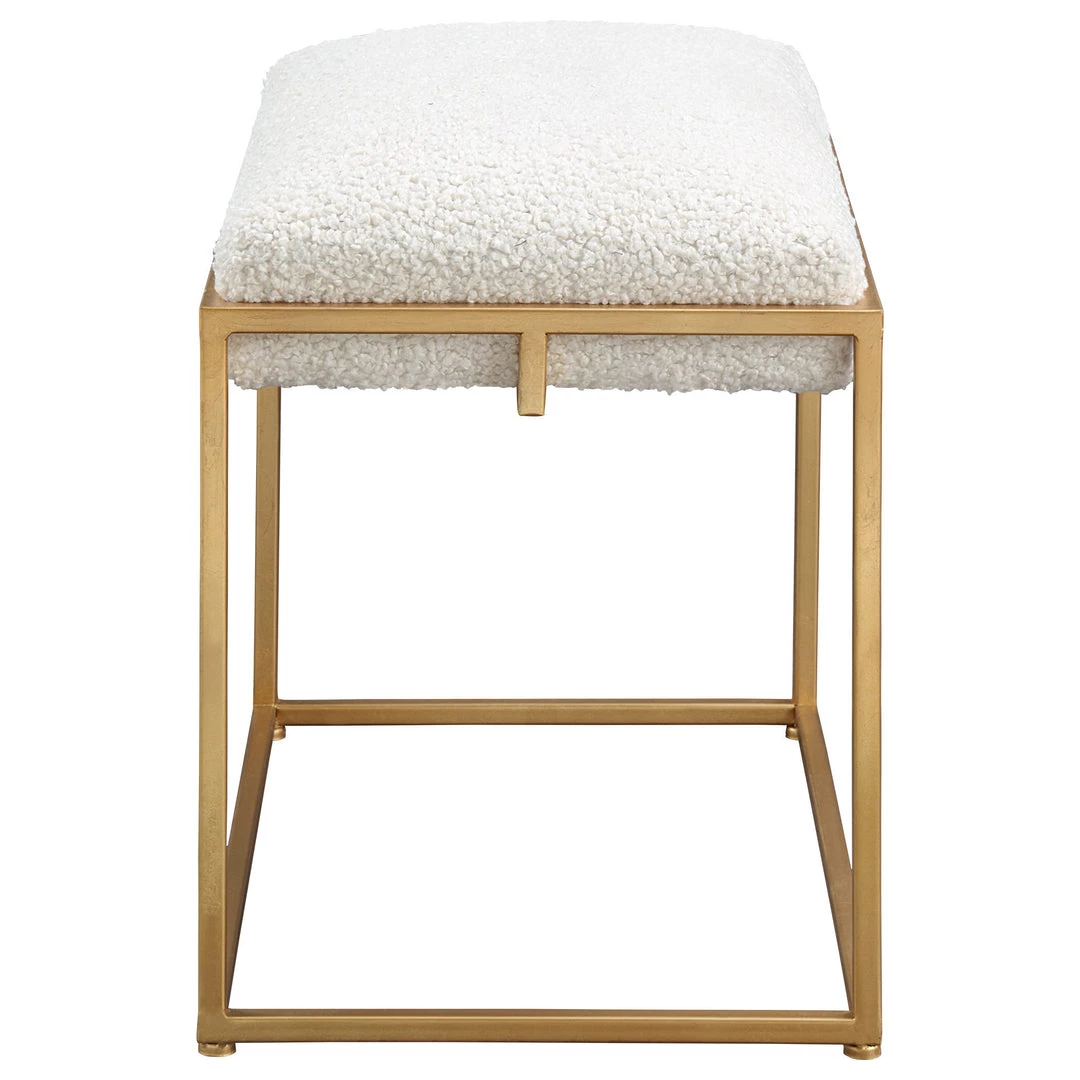 Uttermost Paradox Small Gold & White Shearling Bench 5 Uttermost Paradox Small Gold & White Shearling Bench
