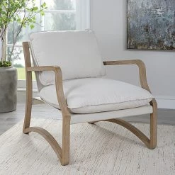 Uttermost Melora Solid Oak Accent Chair Chairs