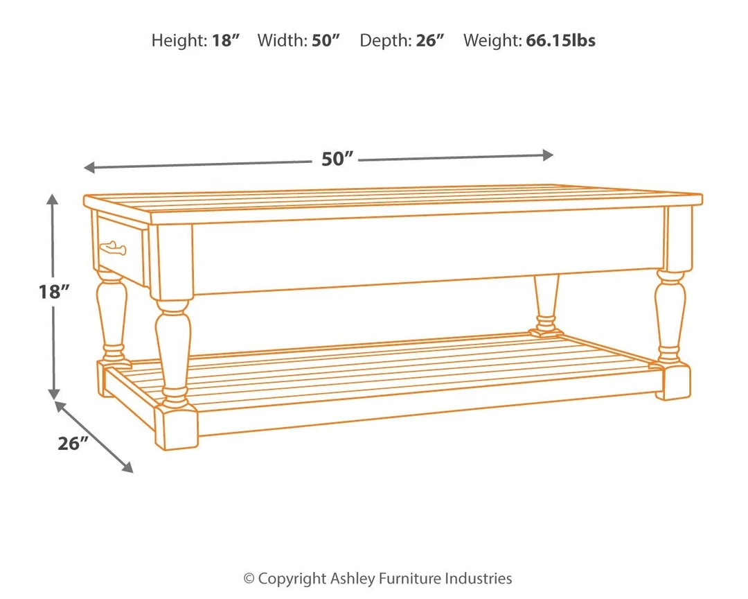 Ashley Furniture Tables Shawnalore - Whitewash - Rectangular Cocktail Table 4 Ashley Furniture Tables Shawnalore - Whitewash - Rectangular Cocktail Table
