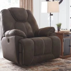 Ashley Furniture Warrior - Brown Dark - Power Rocker Recliner Reclining Furniture