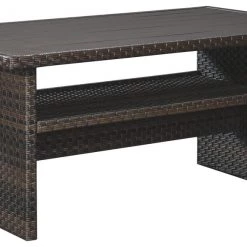 Ashley Furniture Easy - Dark Brown/beige - Rect Multi-use Table