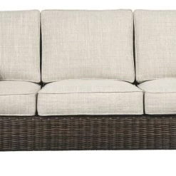Ashley Furniture Paradise - Medium Brown - Sofa With Cushion Sofas 24 Ashley Furniture Paradise - Medium Brown - Sofa With Cushion Sofas