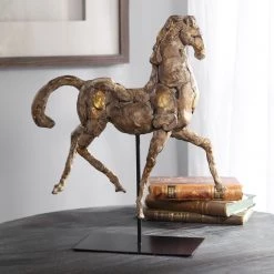 Uttermost Caballo Dorado Horse Sculpture Table Decor