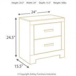 Ashley Furniture Culverbach - Gray - Two Drawer Night Stand