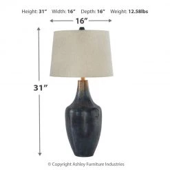 Ashley Furniture Evania - Indigo - Metal Table Lamp (1/cn) Accessories