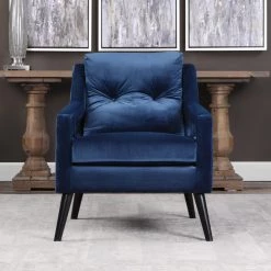 Uttermost O'Brien Blue Velvet Armchair Chairs 15 Uttermost O'Brien Blue Velvet Armchair Chairs