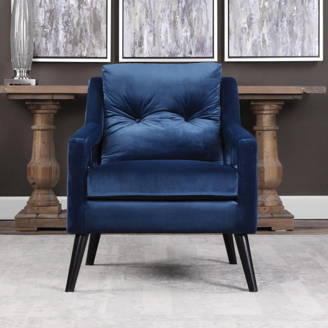 Uttermost O'Brien Blue Velvet Armchair Chairs 7 Uttermost O'Brien Blue Velvet Armchair Chairs