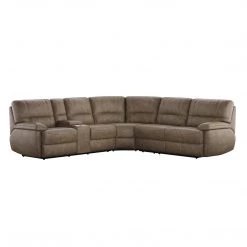 Emerald Home Aurora Power Reclining Sectional Brown Sectionals