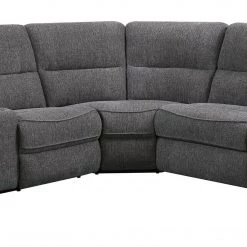 Emerald Home Aurora-3Pc 3-Power Reclining Sectional - Grey Sectionals