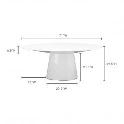 Moe's Home Collection Tables Otago Oval Dining Table White