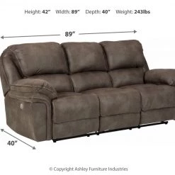Ashley Furniture Reclining Furniture Trementon - Graphite - Reclining Power Sofa