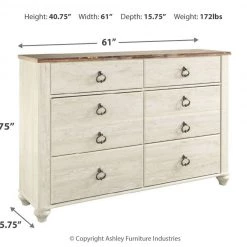 Ashley Furniture Willowton - Attractive - Dresser, Mirror Dressers