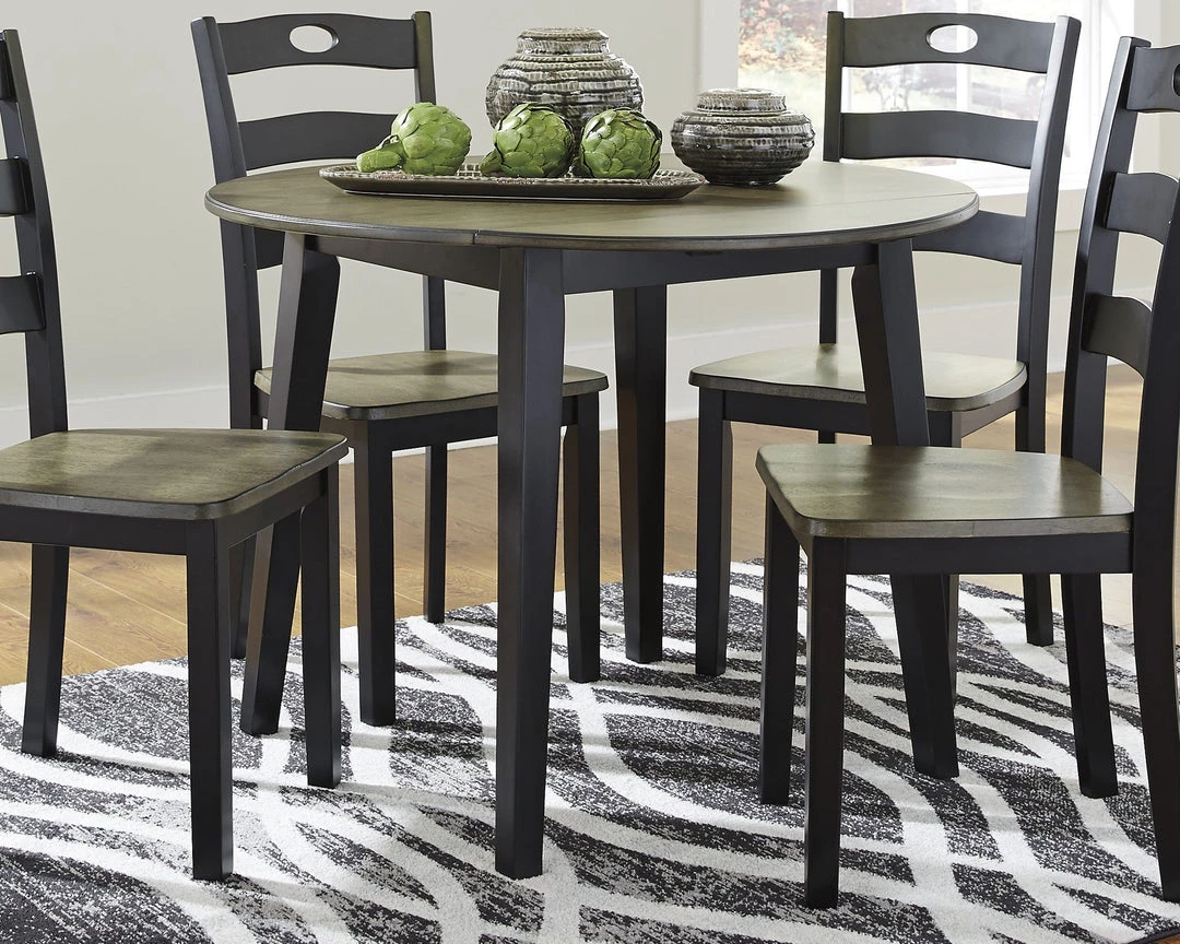 Ashley Furniture Froshburg - Black - Round Drm Drop Leaf Table Tables 4 Ashley Furniture Froshburg - Black - Round Drm Drop Leaf Table Tables