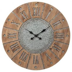Ashley Furniture Accessories Payson - Antique Gray/natural - Wall Clock