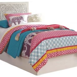 Signature Design By Ashley® Paxberry - White Wash - Twin Panel Headboard With Bolt On Bed Frame Beds