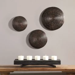 Uttermost Hanneli Ribbed Bronze Circles S/3