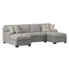 Emerald Home Analiese U-shaped Sectional Linen Gray Sectional Pieces