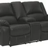 Ashley Furniture Calderwell - Black - Dbl Rec Loveseat W/console 2 Ashley Furniture Calderwell - Black - Dbl Rec Loveseat W/console