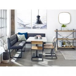 Moe's Home Collection Hanlon Corner Bench Dark Grey Benches 8 Moe's Home Collection Hanlon Corner Bench Dark Grey Benches