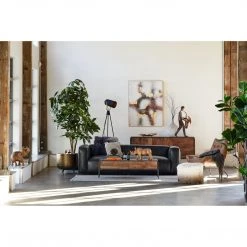 Moe's Home Collection Goat Fur Pouf Cappuccino Ombre Accessories