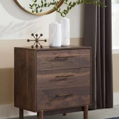 Signature Design By Ashley® Calverson - Mocha - 6 Pc. - Dresser, Three Drawer Chest, Four Drawer Chest, Queen Panel Platform Bed, Nightstand