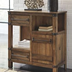 Ashley Furniture Roybeck - Light Brown/bronze - Accent Cabinet Cabinets