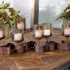 Uttermost Ribbon Metal Candleholders Table Decor