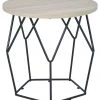 Ashley Furniture Waylowe - Light Brown/black - Round End Table 1 Ashley Furniture Waylowe - Light Brown/black - Round End Table