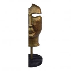 Moe's Home Collection Golden Mask On Stand Table Decor