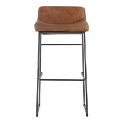 Moe's Home Collection Starlet Barstool Open Road Brown Leather-m2 Stools