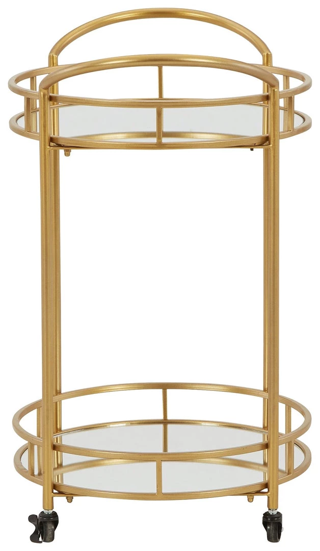 Ashley Furniture Bars & Bar Carts Wynora - Gold - Bar Cart 6 Ashley Furniture Bars & Bar Carts Wynora - Gold - Bar Cart