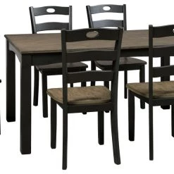Ashley Furniture Froshburg - Black - Dining Room Table Set (7/cn) Dining Room Sets