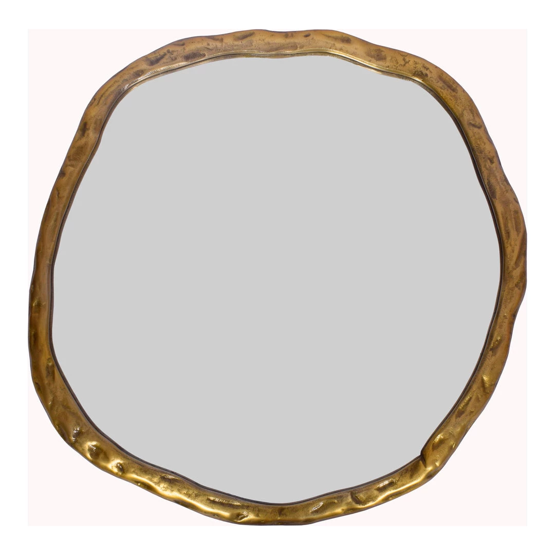 Moe's Home Collection Foundry Mirror Large Gold 3 Moe's Home Collection Foundry Mirror Large Gold
