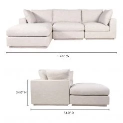 Moe's Home Collection Sectionals Justin Lounge Modular Sectional Taupe