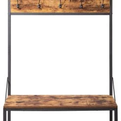 Ashley Furniture Bevinfield - Brown/black - Hall Tree With Storage Bench