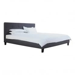 Moe's Home Collection Eliza Queen Bed Dark Grey Fabric Beds